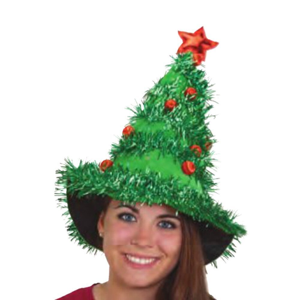 1191 MyPartyShirt Christmas Tree Hat Green